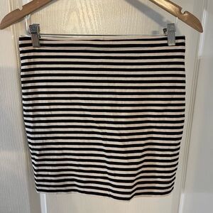 H&M Black and White Striped Mini Skirt